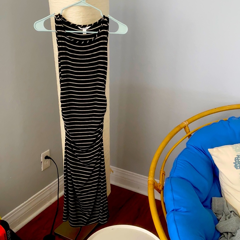 Athleta striped midi rushed sun kissed midi dress